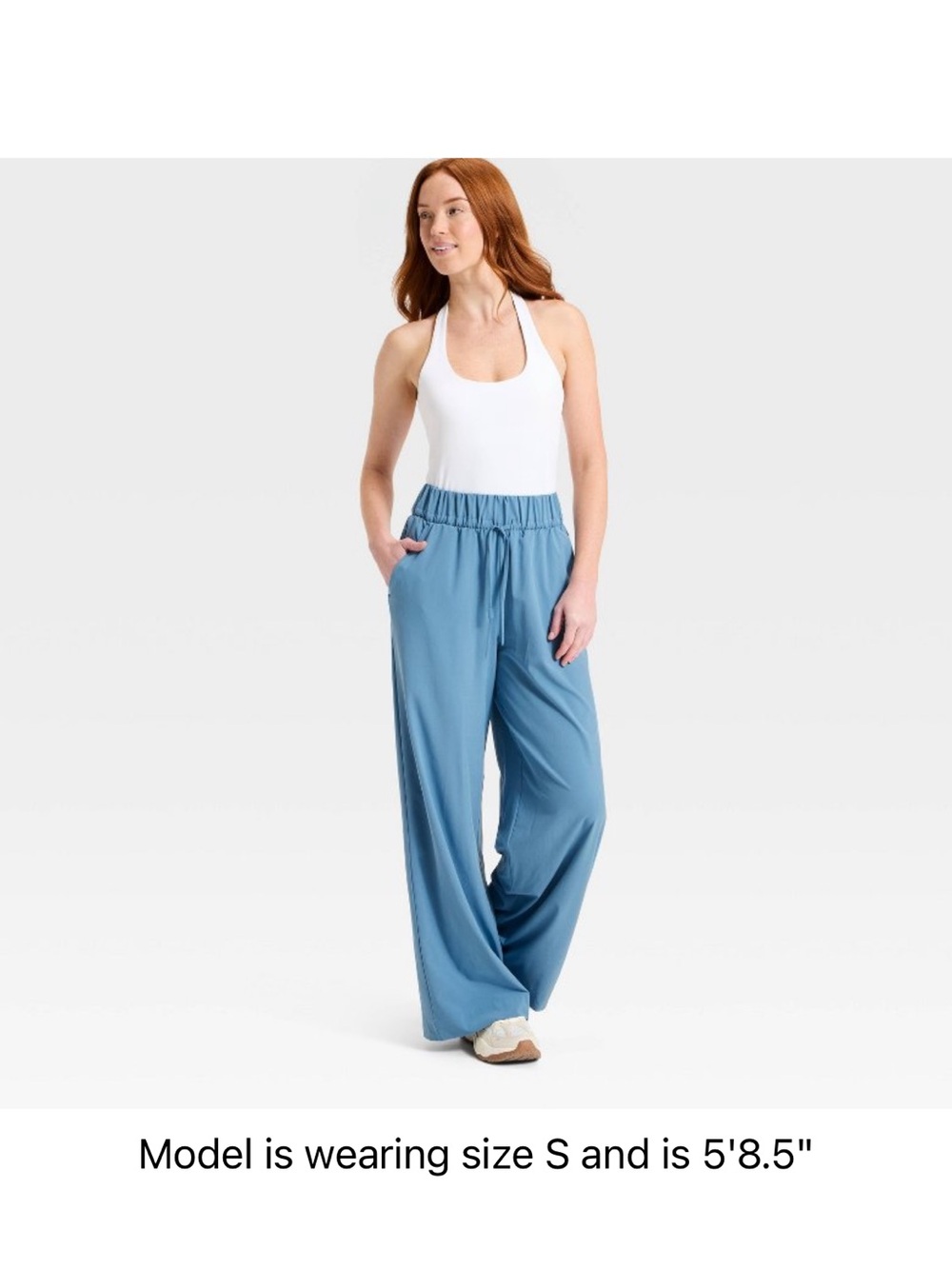 all in motion Dusty Blue Wide-Leg Pull-On Pants
